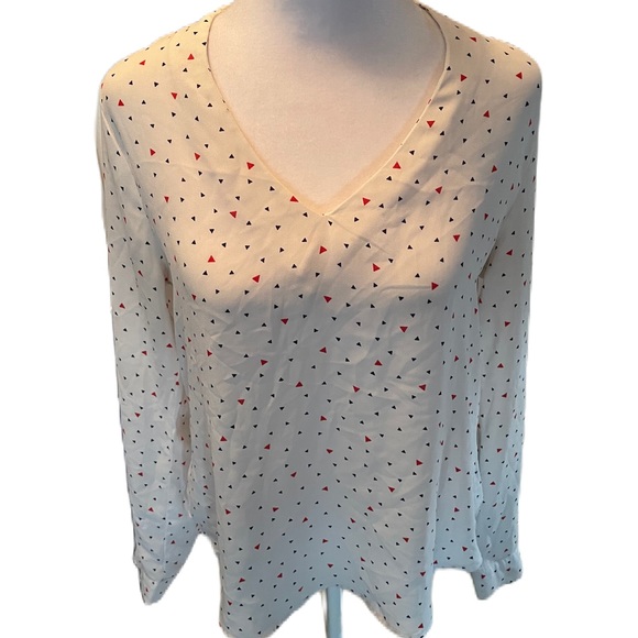 Active USA White with Red & Blue Triangles Long Sleeve or Button Up 3/4 Sleeve S - Picture 2 of 16
